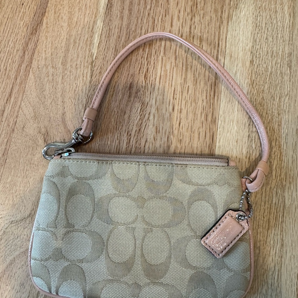 Coach Tan Signature Wristlet
